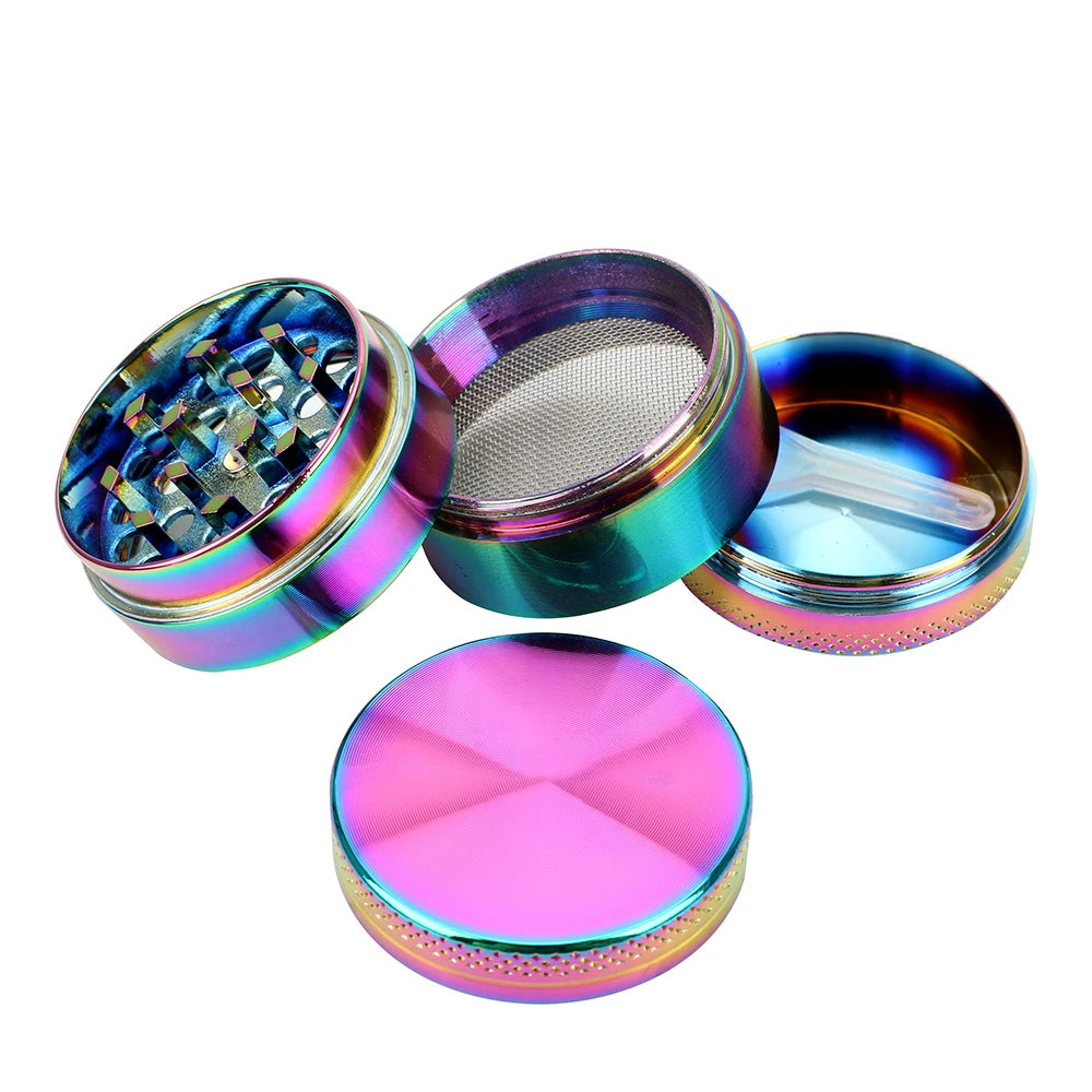 Smoking Pipe Accessories Spice  Cutter 40mm 4-layer Zinc Alloy Hand Muller Tobacco Grinder Rainbow