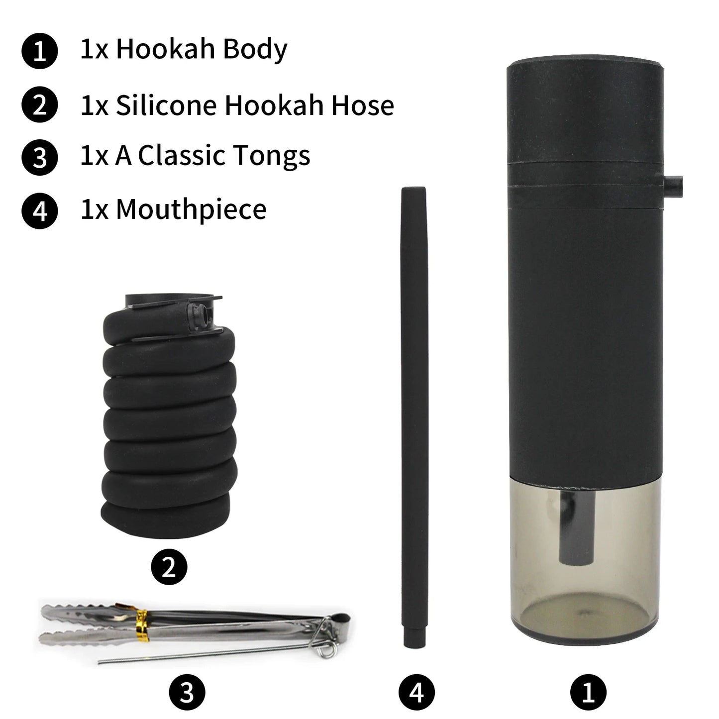 Portable Car Hookah Cup with Ceramic Tobacco Bowl Silicone Hose Acrylic Shisha Complete Set Outdoor Travel Smoking Accessories