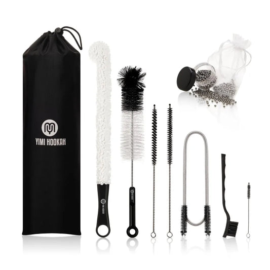 Yimi Hookah Cleaning Brush kit Flexible Drain Brush Hookah Bowl Brush Decanter Cleaning Beads Hookah Brushes Accessories.