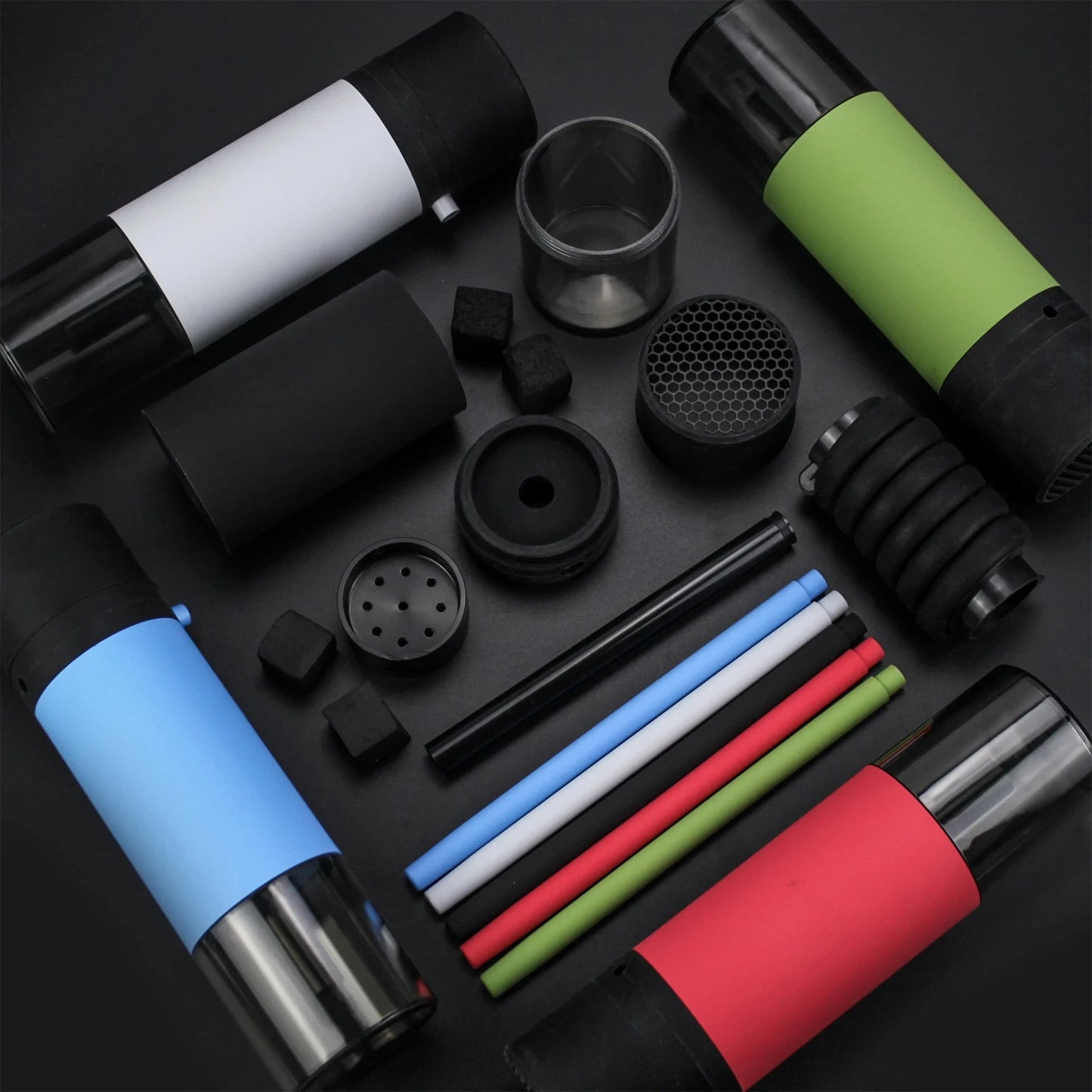 Portable Car Hookah Cup with Ceramic Tobacco Bowl Silicone Hose Acrylic Shisha Complete Set Outdoor Travel Smoking Accessories