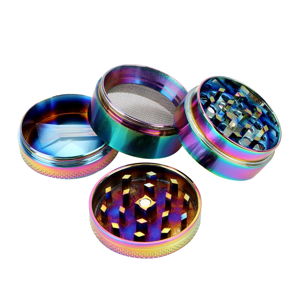 Smoking Pipe Accessories Spice  Cutter 40mm 4-layer Zinc Alloy Hand Muller Tobacco Grinder Rainbow