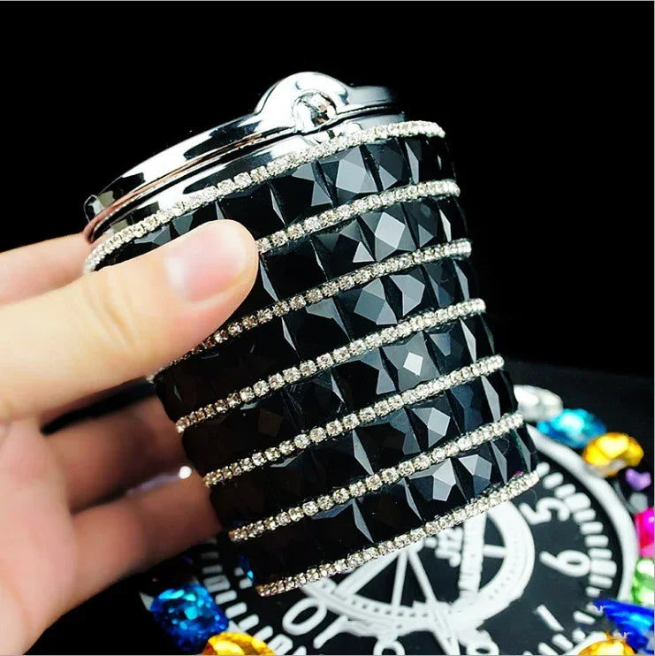 Luxury LED Light Car Cigar Ashtray Universal Cigarette Cylinder Holder Car Styling Bling Car Accessories Interior for Women