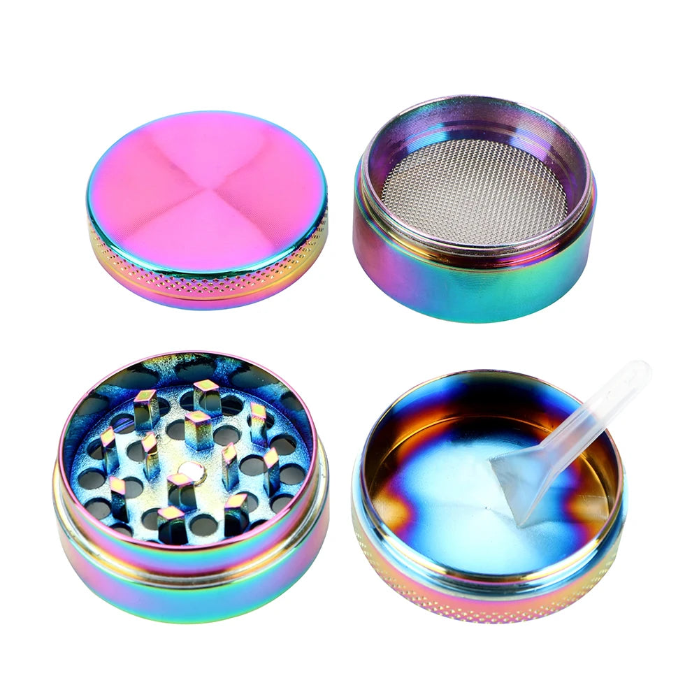 Smoking Pipe Accessories Spice  Cutter 40mm 4-layer Zinc Alloy Hand Muller Tobacco Grinder Rainbow