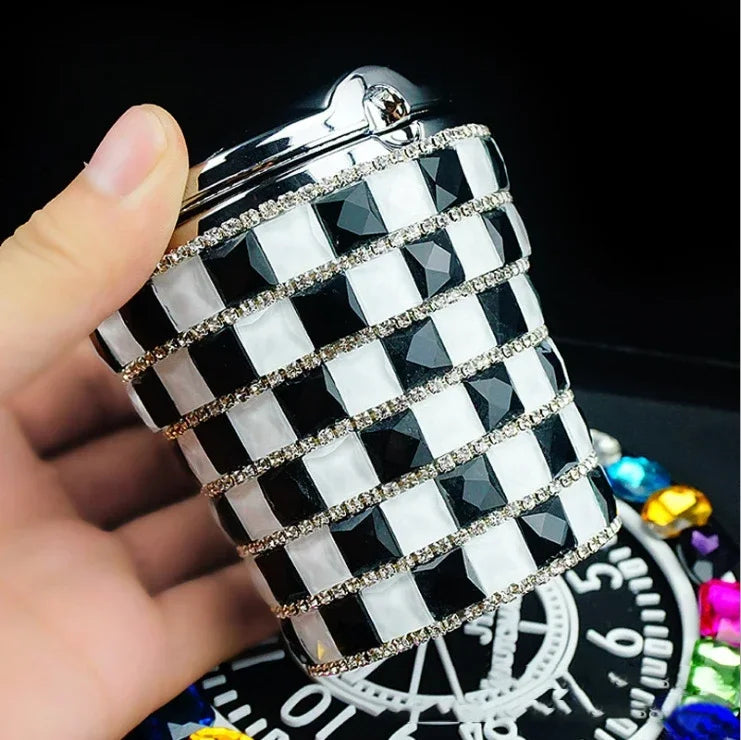 Luxury LED Light Car Cigar Ashtray Universal Cigarette Cylinder Holder Car Styling Bling Car Accessories Interior for Women